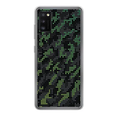 Produktbild von MuchoWow® Handyhülle Schutzhülle Hülle für Samsung Galaxy A41 Camouflage-Muster aus grünen und grauen Punkten Silikon Softcase Handy Hülle - Mobiltelefon