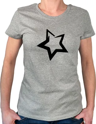 Produktbild von Huuraa Damen T-Shirt Stern Star L Sport Grey Bio Baumwolle Fairtrade Damenshirt Geschenkidee