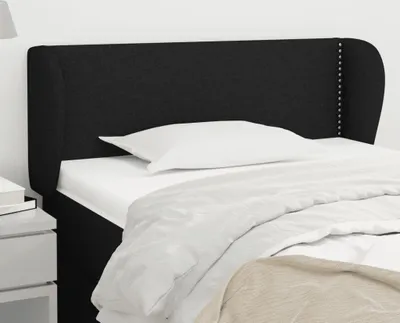 Produktbild von The Living Store Kopfteil mit Ohren Schwarz 83x23x78/88 cm Stoff