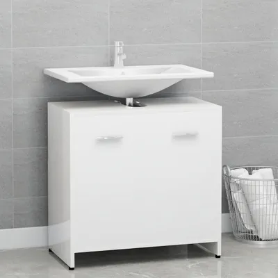 Produktbild von Maison Exclusive - Badezimmerschrank Hochglanz-Weiß 60x33x61 cm Holzwerkstoff
