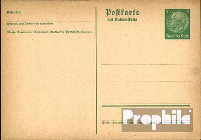 Produktbild von Belege Ganzsachen Deutsches Reich 1933 P228I Amtliche Postkarte un Hindenburg