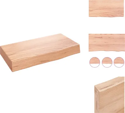 Produktbild von vidaXL Wandregal Hellbraun 40x20x6 cm Massivholz Eiche Behandelt - Wandregale