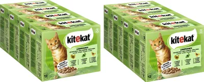 Produktbild von KITEKAT™ Multipack Portionsbeutel Landpicknick 3 Varietäten Truthahn, Kaninchen, Geflügel in Sauce 8 x 12 x 85g