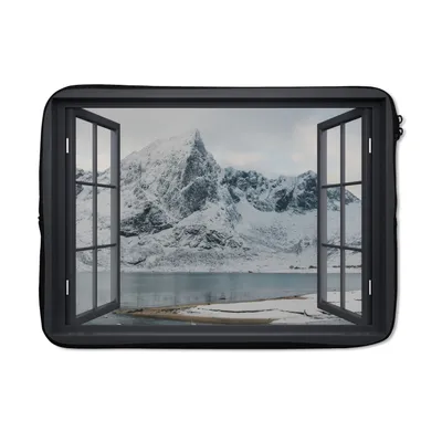 Produktbild von MuchoWow® Laptop Hülle 14 ZollAussicht - Winter - Berg Laptoptasche - Laptoptasche - Stoßsicher - Schutzhaube