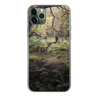 Produktbild von MuchoWow® Handyhülle Schutzhülle Hülle für iPhone 11 Pro Max Waldtier - Hirsch - Sonne Silikon Softcase Handy Hülle - Schutz