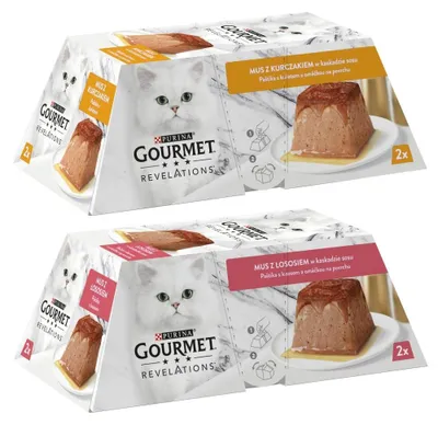 Produktbild von Purina Gourmet Revelations Lachs Hähnchen 4x57g Feuchtfutter für Katzen in Sauce