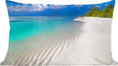 Produktbild von MuchoWow® Zierkissen Sofakissen Wohnzimmer Dekokissen 50x30 cm Meer - Strand - Sommer - Wohnzimmerdekoration - Polster mit Photo