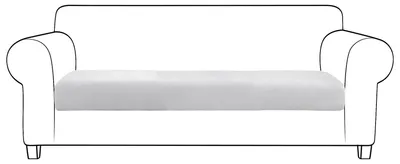 Sofa Sitzkissen Bezug, Fluwelen Stretch, Hellgrau, 3-Sitzer