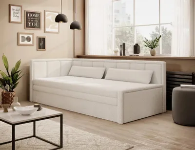 Obrázok produktu pre Rozkladacia váľanda s úložným priestorom 75x200 SLORA - biela, ľavé prevedenie