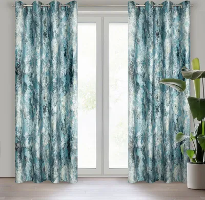 Produktbild von Vorhang MALIA türkis 140x250 cm  Ösen Ösenvorhang