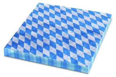 Produktbild von 1000x Servietten 1-lagig 33x33cm Bayerische Raute blau