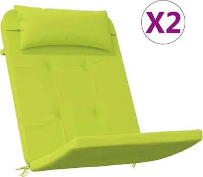 Zdjęcie produktu dla vidaXL Poduszki na krzesła, jednokolorowe, 2 szt., jasnozielone, 58 x 77 x 4,5 cm, tkanina typu oxford