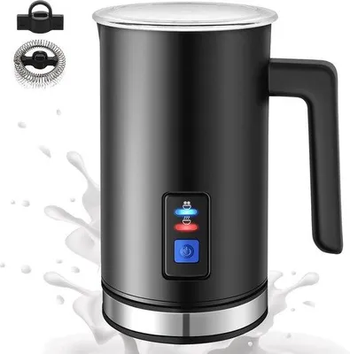 Produktbild von Elektrischer Milchaufschläger aus Edelstahl - 240 ml - Tiefdunkel Schwarz