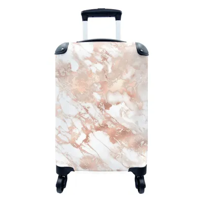 Produktbild von MuchoWow® Koffer Handgepäck Trolley Rollkoffer Kleine Reisekoffer mit 4 Rollen - Marmor - Glitzer - Gold - Cabin Size < 55x40x23 cm & 55x40x20 cm - Fotokoffer - Kabinenkoffer - Boardgepäck - Reise-Box - Reisekoffer - Reisegepäck - Koffer mit Bild - Trolley für Kinder