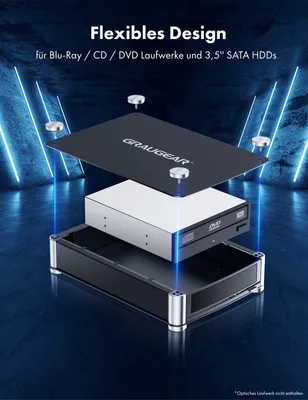 Zdjęcie produktu dla GrauGear G-5251 GRAUGEAR externes Laufwerk Gehäuse 5,25"SATA Blu-Ray/DVD/CD