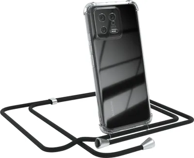 Produktbild von EAZY CASE Handykette kompatibel mit Xiaomi 13, Handyhülle mit Umhängeband, Handykordel, Schutzhülle Clear, Band in Schwarz