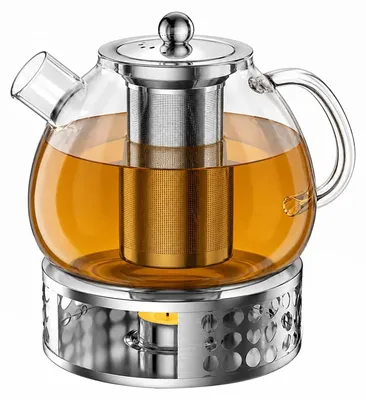 Glastheepot-Set 1,5 l mit Stövchen und Teesieb