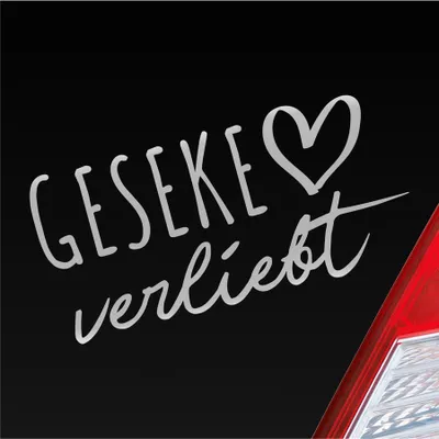 Produktbild von Auto Aufkleber Geseke verliebt Herz Stadt Heimat Liebe Car 19x9 cm Silber Sticker Heckscheibenaufkleber