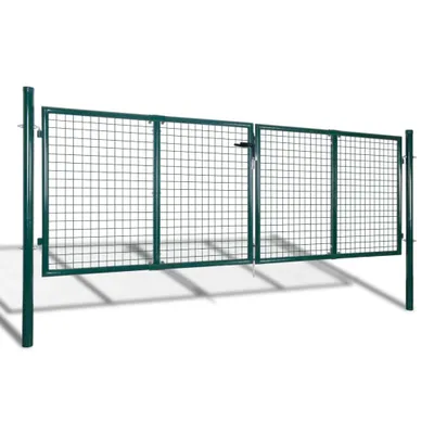 Produktbild von vidaXL Zauntor Stahl 300x100 cm Grün