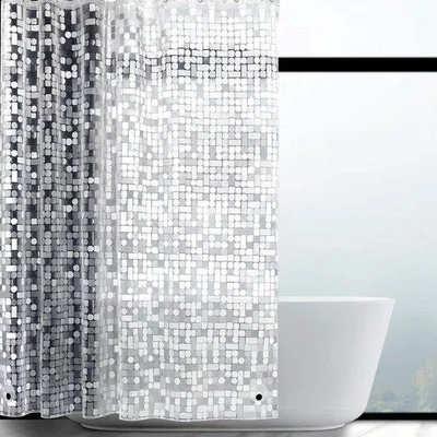 Productafbeelding van Douchegordijn - Badkamergordijn - Douche droog houden - Schimmelwerend en waterdicht - 120 x 180 cm - Geometrisch