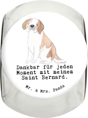 Produktbild von Mr. & Mrs. Panda Dose Saint Bernard Moment XL 2000ml - Weiß - Geschenk, St. Bernhardshund, Chien Du Saint-Bernard, Aufbewahrungsdose, schraubglas, glasbehälter, Dog