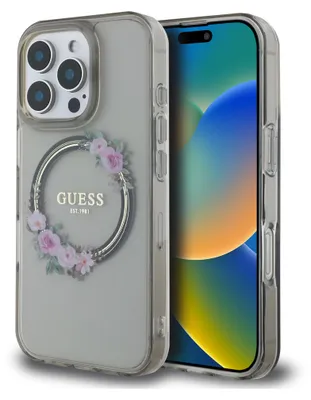 Immagine prodotto di Guess Guhmp16Xhfwfck Custodia rigida Iphone 16 Pro Max 6.9 Czarny/Nero Iml Fiori  Magsafe