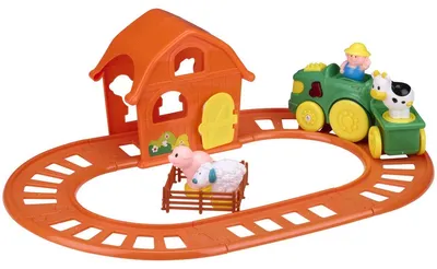 Image de Eddy Toys Jouets de la ferme Train jouet avec son et lumière - Train jouet avec animaux de la ferme - Piles AA incluses