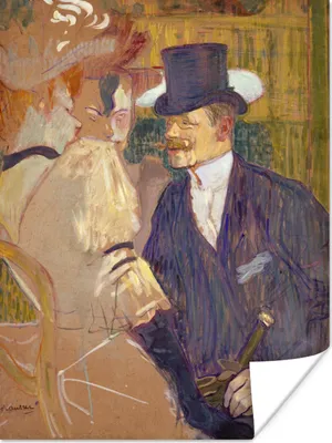 Produktbild von MuchoWow® Poster Der Engländer - Gemälde von Henri de Toulouse-Lautrec 120x160 cm - Wandbilder