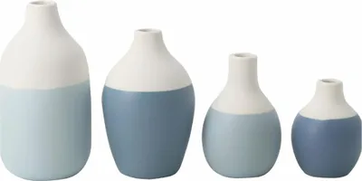 Immagine prodotto di Räder Mini Flaschenvasen blau 4er Set 5-8,5x3,5-4,5cm