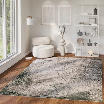 Produktbild von Tapiso Teppich COMO Modern Abstrakt Kurzflor Beige Schwarz 160 x 230 cm