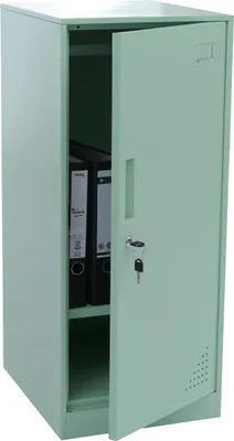 Image de Vestiaire HWC-P63, casier pour objets de valeur armoire de consigne porte barre de penderie, 90x38x45cm acier ~ vert menthe