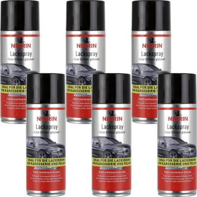 Obrázek produktu pro 6x plechovka lesklé černé barvy ve spreji