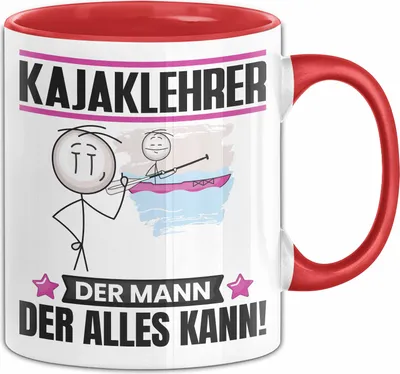 Produktbild von Kajaklehrer Tasse Geschenk für Kajaklehrer Der Mann Der Alles Kann Geschenkidee zum Geburtstag (Rot)