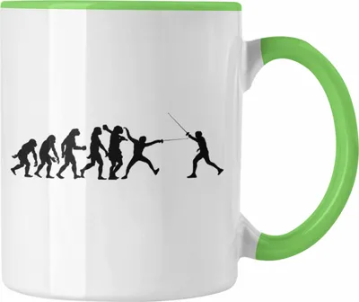 Produktbild von Trendation - Fechten Tasse Geschenk Evolution Fechter Geschenkidee Geburtstag Weihnachten (Grün)