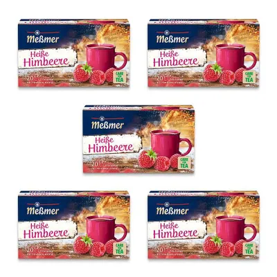 Produktbild von Meßmer Heiße Himbeere | 5x Vorteilspack | Früchtetee mit Himbeere-Aroma | 100 Teebeutel | fruchtig - süß