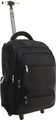 Produktbild von RHP Trolley Reiserucksack Schwarz, 50x35x20cm, 1,78kg, 17 Zoll Laptopfach, 4 Zusatzfächer, 2 Seitentaschen, Handgepäck für Business, Schule & Reisen