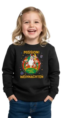 Produktbild von Spreadshirt Weihnachtsmann & Co. KG Mission Weihnachten Kinder Premium Pullover, 122/128 (6 Jahre), Schwarz