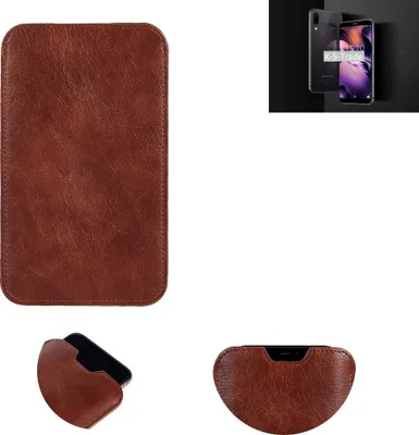 Produktbild von K-S-Trade Schutzhülle Handyhülle kompatibel mit UMIDIGI A3 Handytasche Kunstleder Sleeve in braun