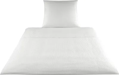 Produktbild von elegante Mako-Satin-Bettwäsche-Garnitur Milano 2356 Farbe Weiss Größe 80x80 200x220 cm