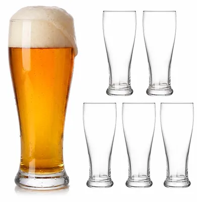 Biergläser Set 6 – 460 ml, Weizenbier, Pils, transparent