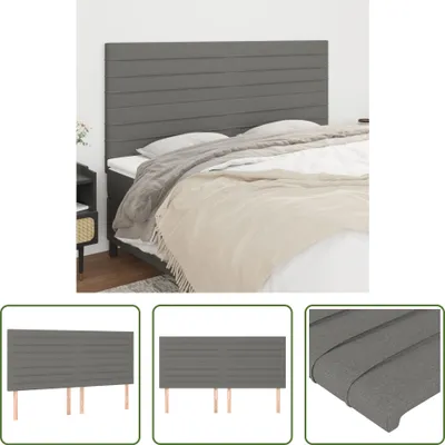 Produktbild von The Living Store Kopfteile 4 Stk. Dunkelgrau 80x5x78/88 cm Stoff