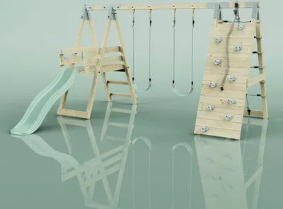 Produktbild von OutdoorToys Klettergerüst Frosch aus Holz in Grün Mintgrün