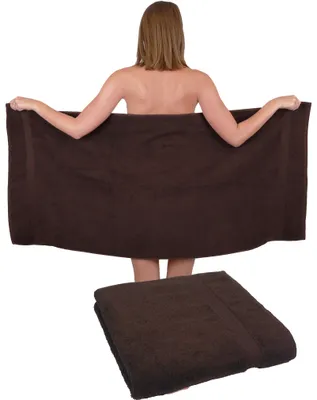 Produktbild von Betz 2 Stück Duschtücher 70 x 140 cm PREMIUM 100% Baumwolle Liegetuch Strandtuch Farbe: dunkelbraun