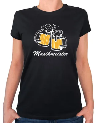 Produktbild von Huuraa Damen T-Shirt Musikmeister Schützenfest L Black Bio Baumwolle Fairtrade Damenshirt Geschenkidee