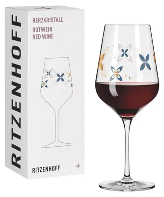 Weinglas 500 ml, Kristall, Roségold-Dekor, Höhe 23,6 cm