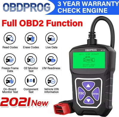 Image de Car Obdprog Scanner Code Reader Mt100 Obd2 Check Engine Fault Tester Diagnostic Tool Black