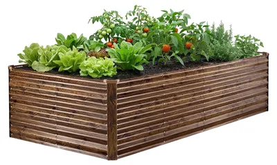Obrázek produktu pro VEVOR Vyvýšený záhon z kovu 240 x 120 x 62 cm, obdélníkový zahradní záhon, sada květináčů pro venkovní použití, zeleninový záhon s rukavicemi, květinový záhon, záhon, květináč, pařník pro květiny a zeleninu