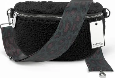 Produktbild von ARTVALL - Umhängetasche Teddy, Klein mit verstellbarem Schultergurt, abnehmbares Taschenband, Crossbody Bag in Schwarz