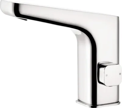 Zdjęcie produktu dla Deante Bateria Umywalkowa Bezdotykowa Chrom z Regulacją Temperatury, Sensorowa, Mosiężna, Ekologiczna, Wysokość 141mm, Zasięg 112mm