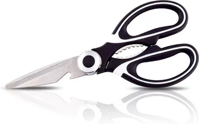 Imagen del producto de Tomivo®: Tijeras de cocina multifuncionales, fabricadas en acero inoxidable especial, afiladas, ergonómicas y aptas para uso en ambas manos